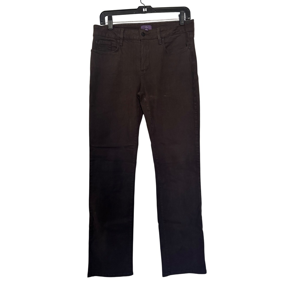 NYDJ Womens Brown Straight Leg Lift Tuck Technology Pants Size 8